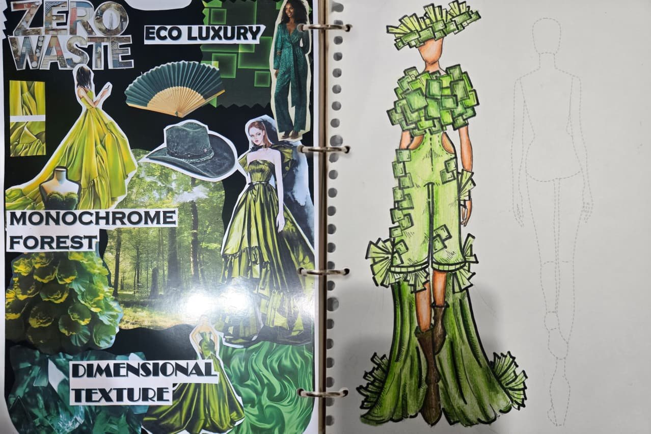 Fabric and colour studies for the collection